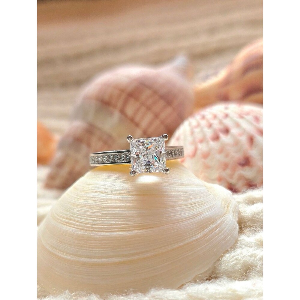 💎NEW💎 SOLID 925 SS SIMULATED DIAMOND RING - Picture 1 of 12